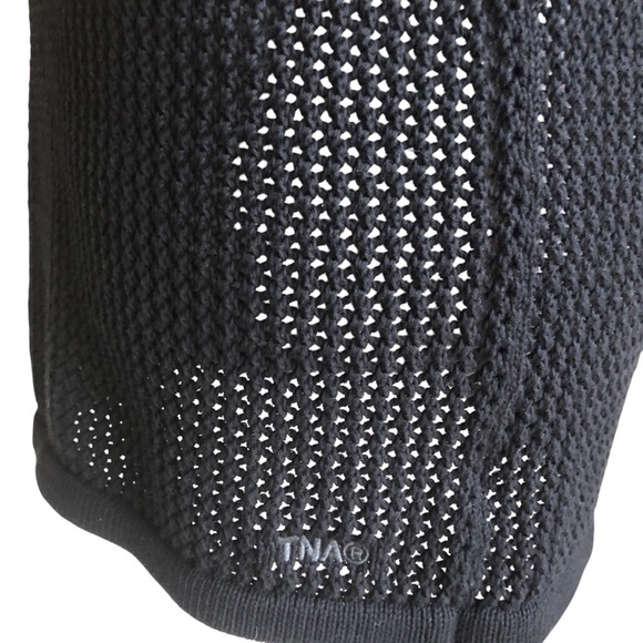 TNA Delamont Sweater Short Sleeve Open Knit Pattern Black Large - Picture 5 of 15
